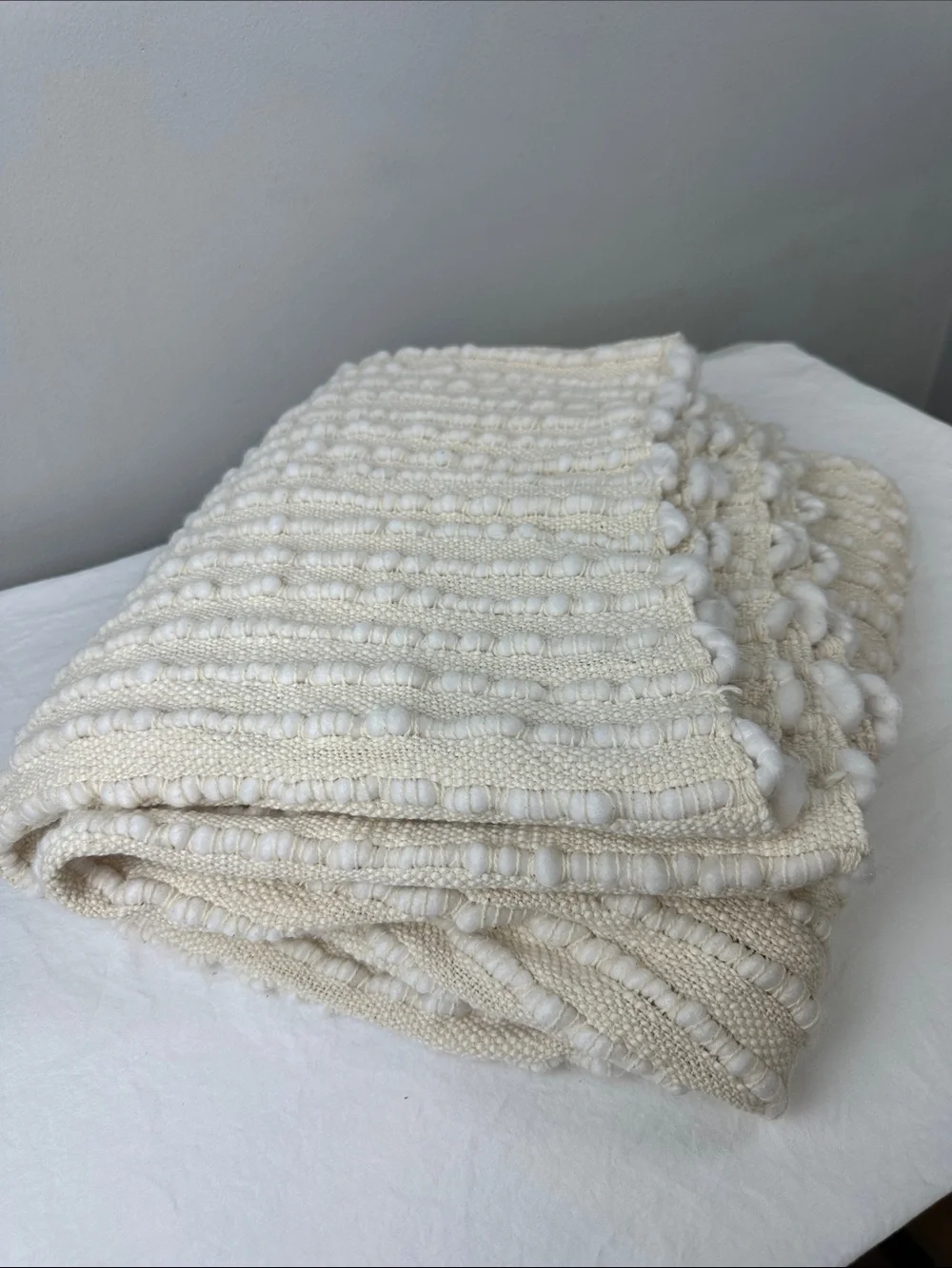 West Elm Soft Corded Throw Neutral Cream/Beige